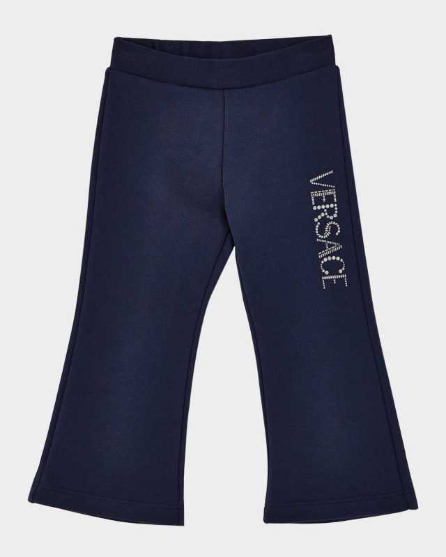 Girl's Sweatpants W/ Embellished Logo, Size 2-5
